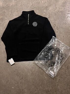 Chrome Hearts Black Pullover with Embossed White Tag
